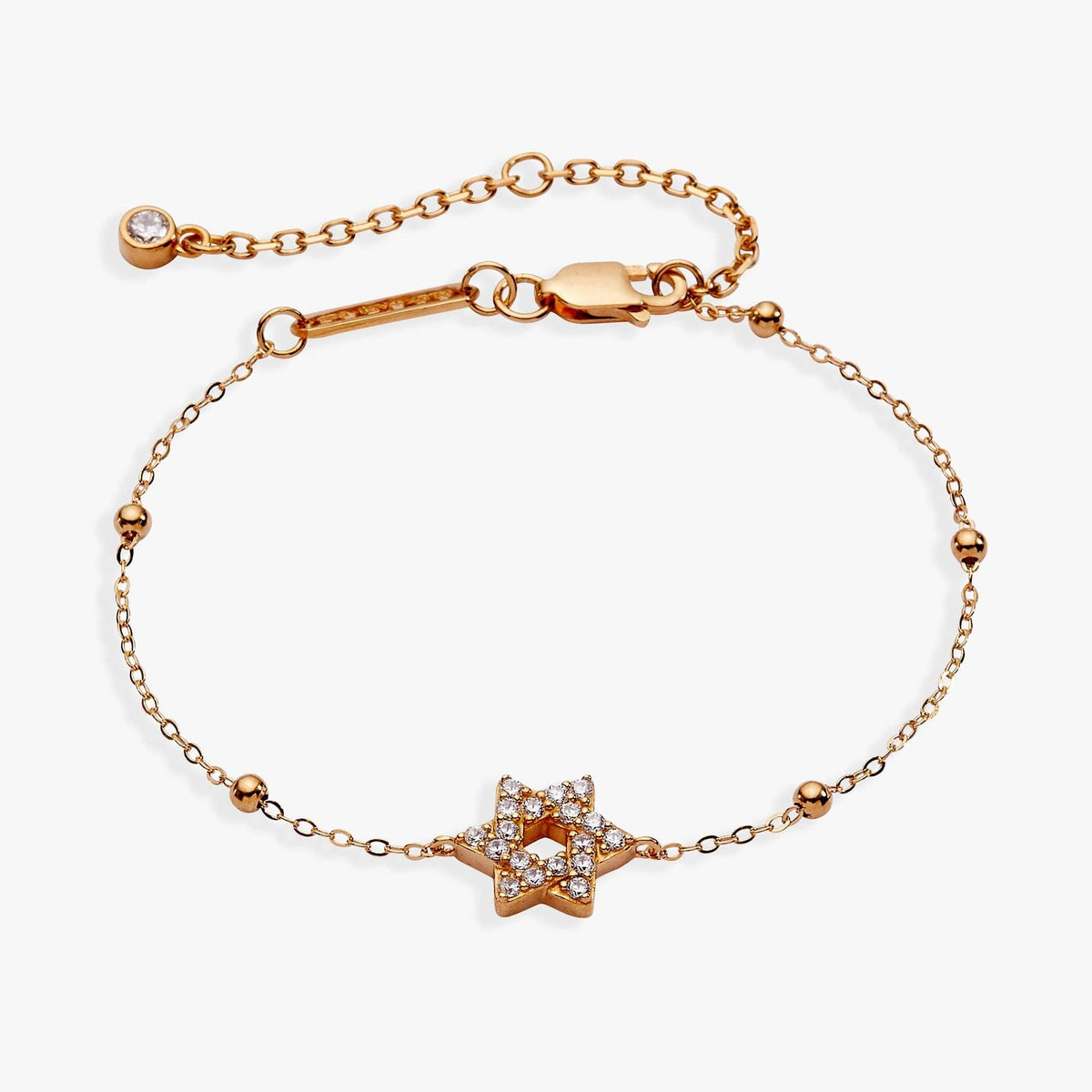 Alex and Ani Bracelets Star of David Delicate Pavé Beaded Chain Bracelet by Alex and Ani - Gold or Silver
