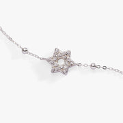 Star of David Delicate Pave Beaded Chain Bracelet by Alex and Ani - Gold or Silver
