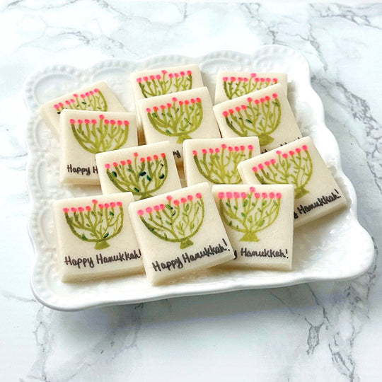 Hanukkah Menorah Marzipan Placecards