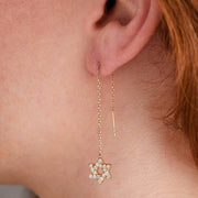 Alex and Ani Earrings Star of David Delicate Pavé Crystal Threader Earrings by Alex and Ani