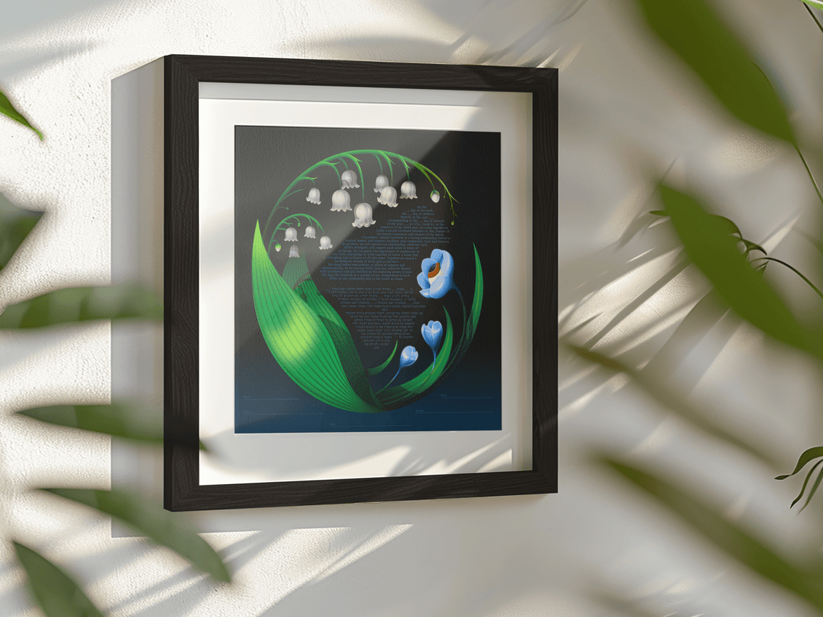 Tchotchke Judaica Ketubah Flower Eye
