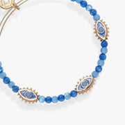 Alex and Ani Bracelets Blue Aventurine Repeat Evil Eye Charm Beaded Bangle by Alex and Ani