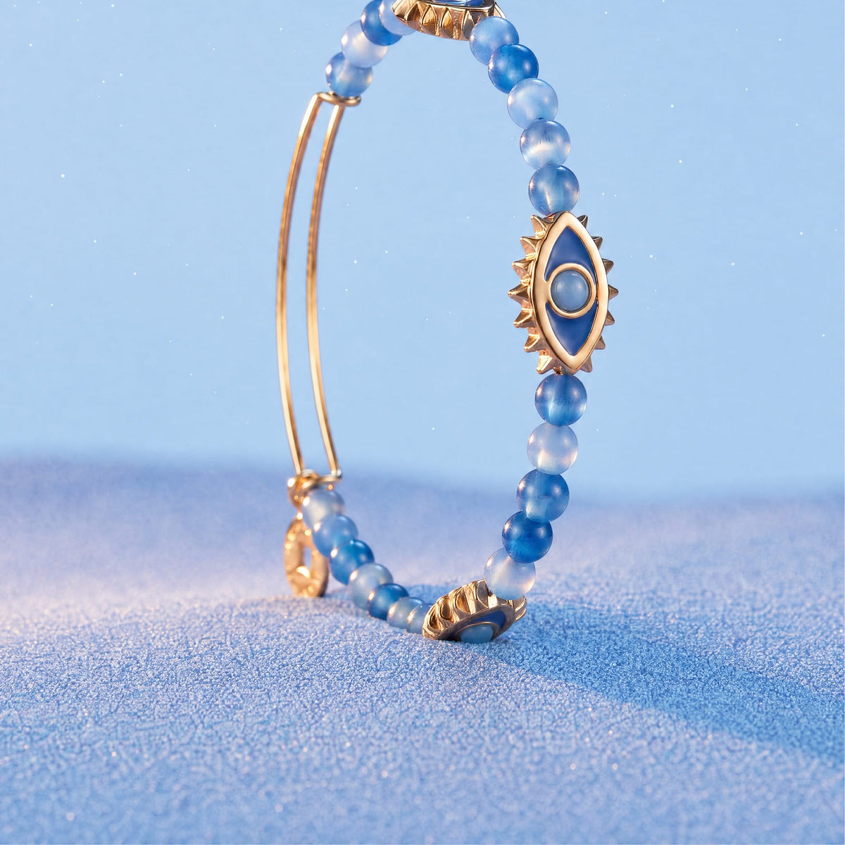 Alex and Ani Bracelets Blue Aventurine Repeat Evil Eye Charm Beaded Bangle by Alex and Ani