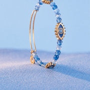 Alex and Ani Bracelets Blue Aventurine Repeat Evil Eye Charm Beaded Bangle by Alex and Ani