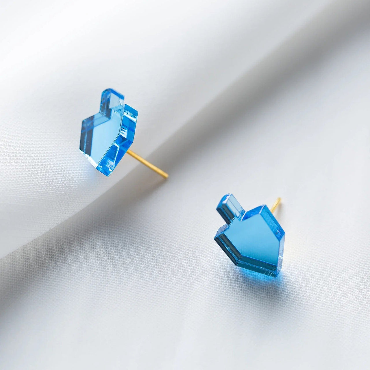 Ariel Tidhar Earrings Blue Dreidel Stud Earrings - Blue Mirror