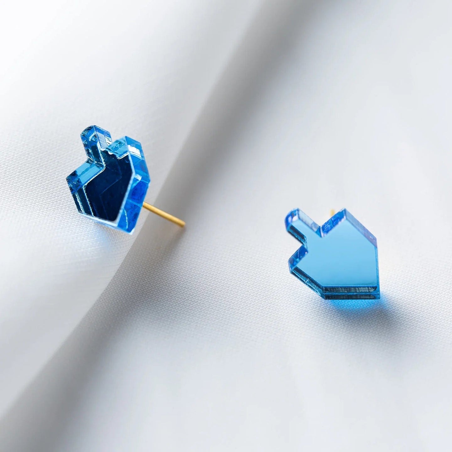 Ariel Tidhar Earrings Blue Dreidel Stud Earrings - Blue Mirror
