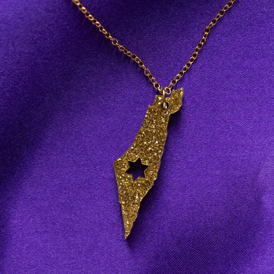 Ariel Tidhar Necklaces Gold Glitter Israel Necklace with Star of David