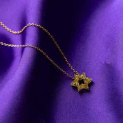 Ariel Tidhar Necklaces Micro Floating Magen David Necklace - Gold Glitter