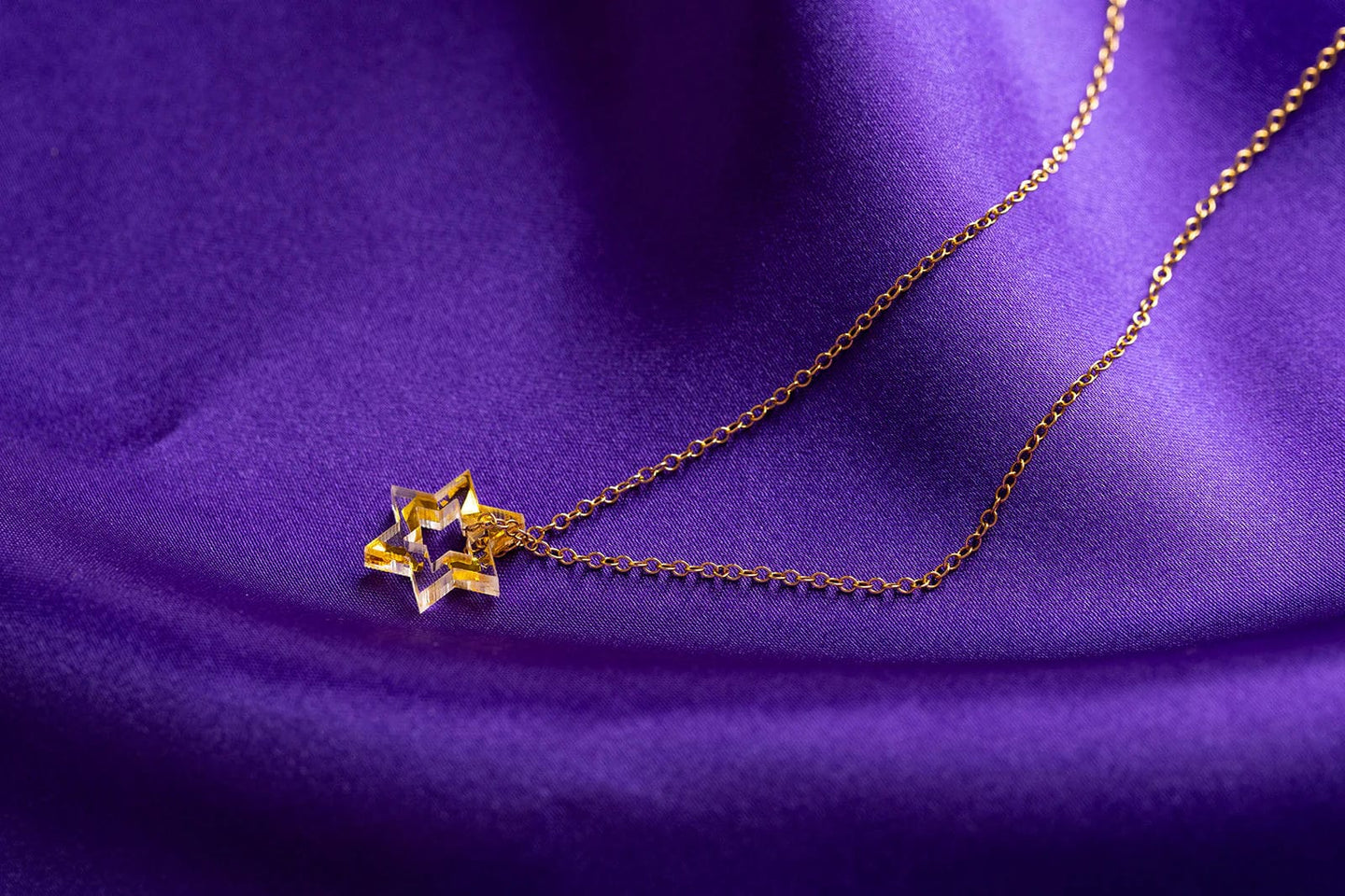 Ariel Tidhar - Micro Floating Magen David Necklace - Gold Fleck - ModernTribe