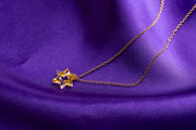 Ariel Tidhar Necklaces Micro Floating Magen David Necklace - Gold Fleck