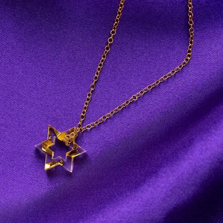 Ariel Tidhar Necklaces Micro Floating Magen David Necklace - Gold Fleck