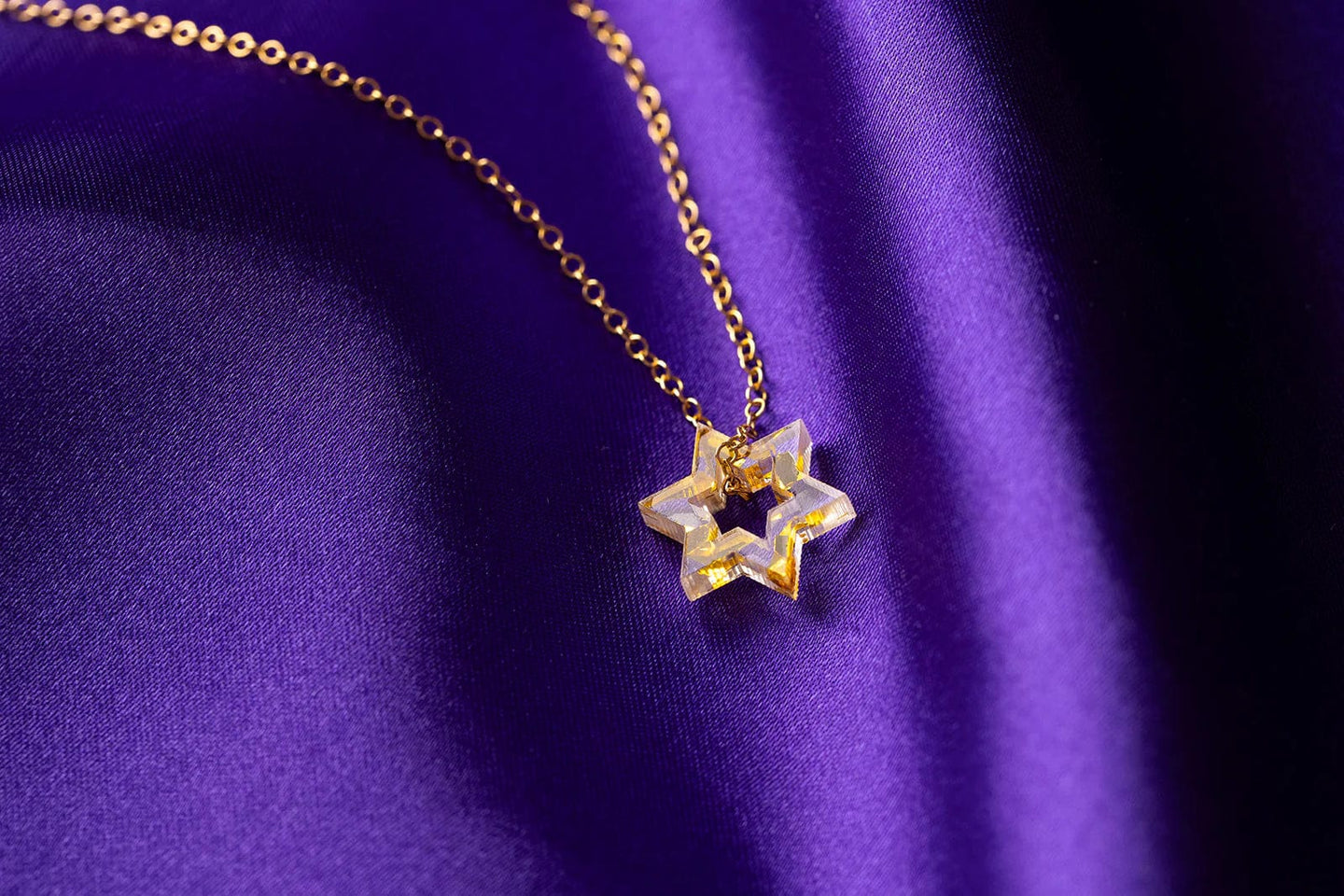 Ariel Tidhar - Micro Floating Magen David Necklace - Gold Fleck - ModernTribe