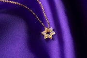 Ariel Tidhar Necklaces Micro Floating Magen David Necklace - Gold Fleck