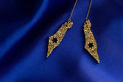 Ariel Tidhar Earrings Gold Glitter Israel Threader Earrings with Star of David