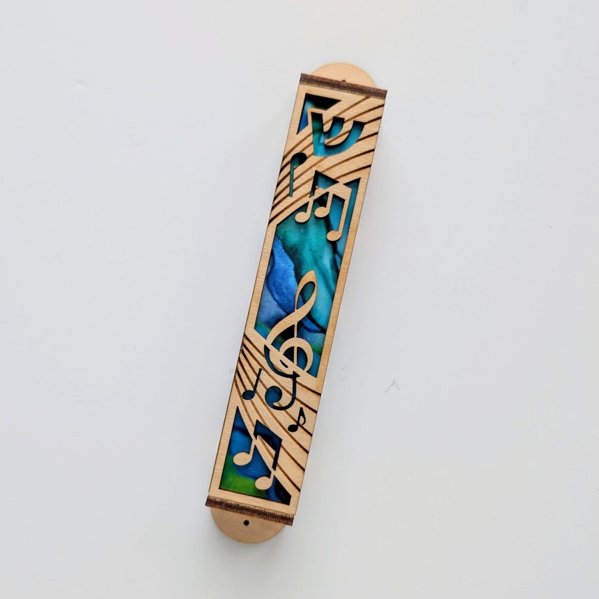 Amy Weiss Design - Musical Notes Laser - Cut Mezuzah - ModernTribe