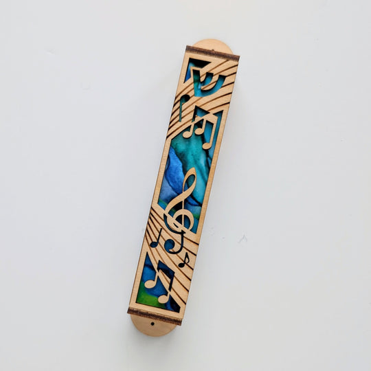 Musical Notes Laser-Cut Mezuzah