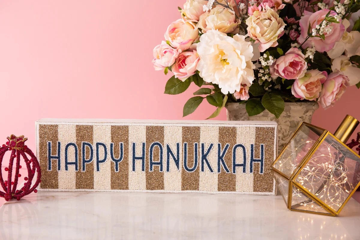 Adara Rituals Decorations Nava Happy Hanukkah Beaded Sign