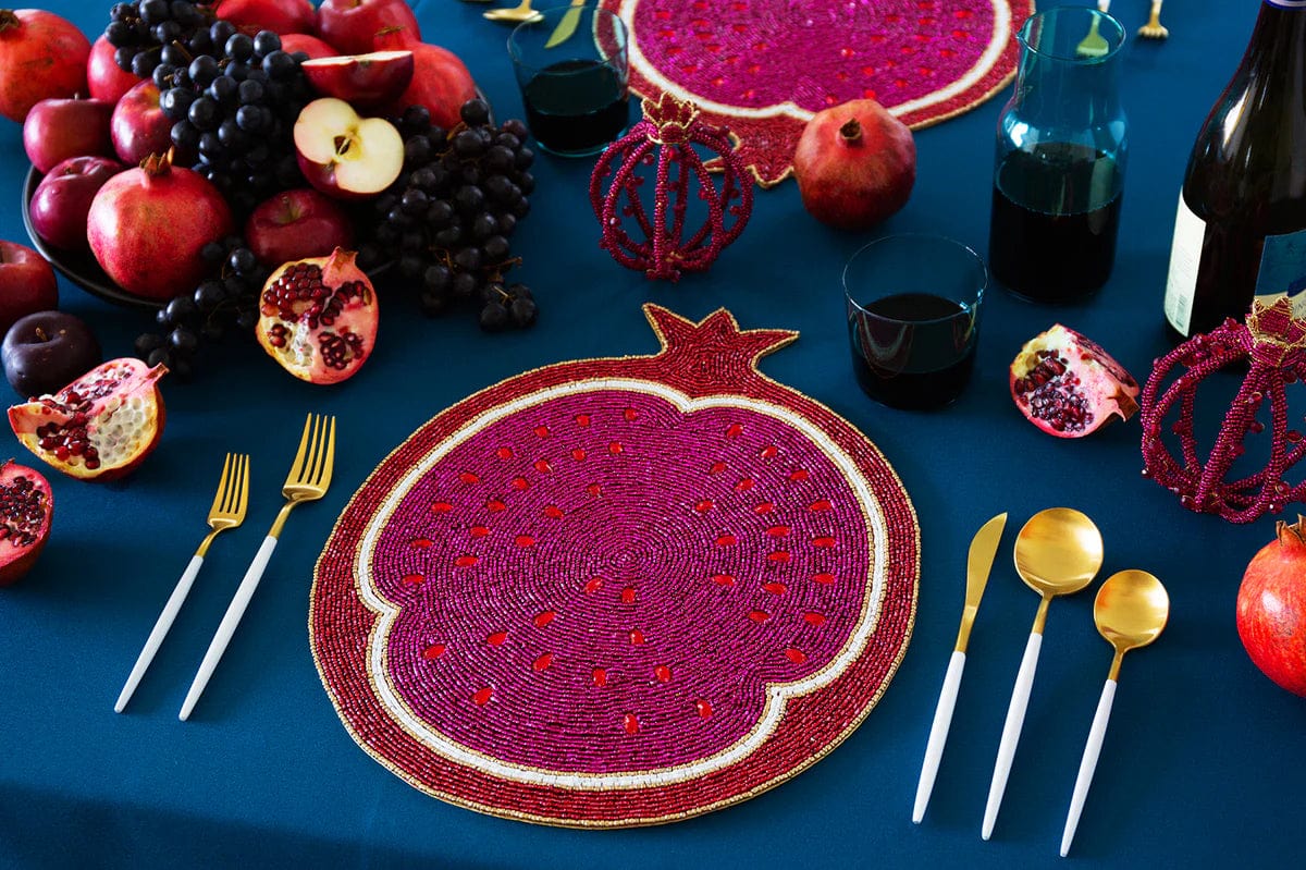 Adara Rituals Placemats Rimona Pomegranate Beaded Placemat