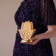 Adara Rituals Candlesticks Yahra Tealight Candle Holder - Hamsa