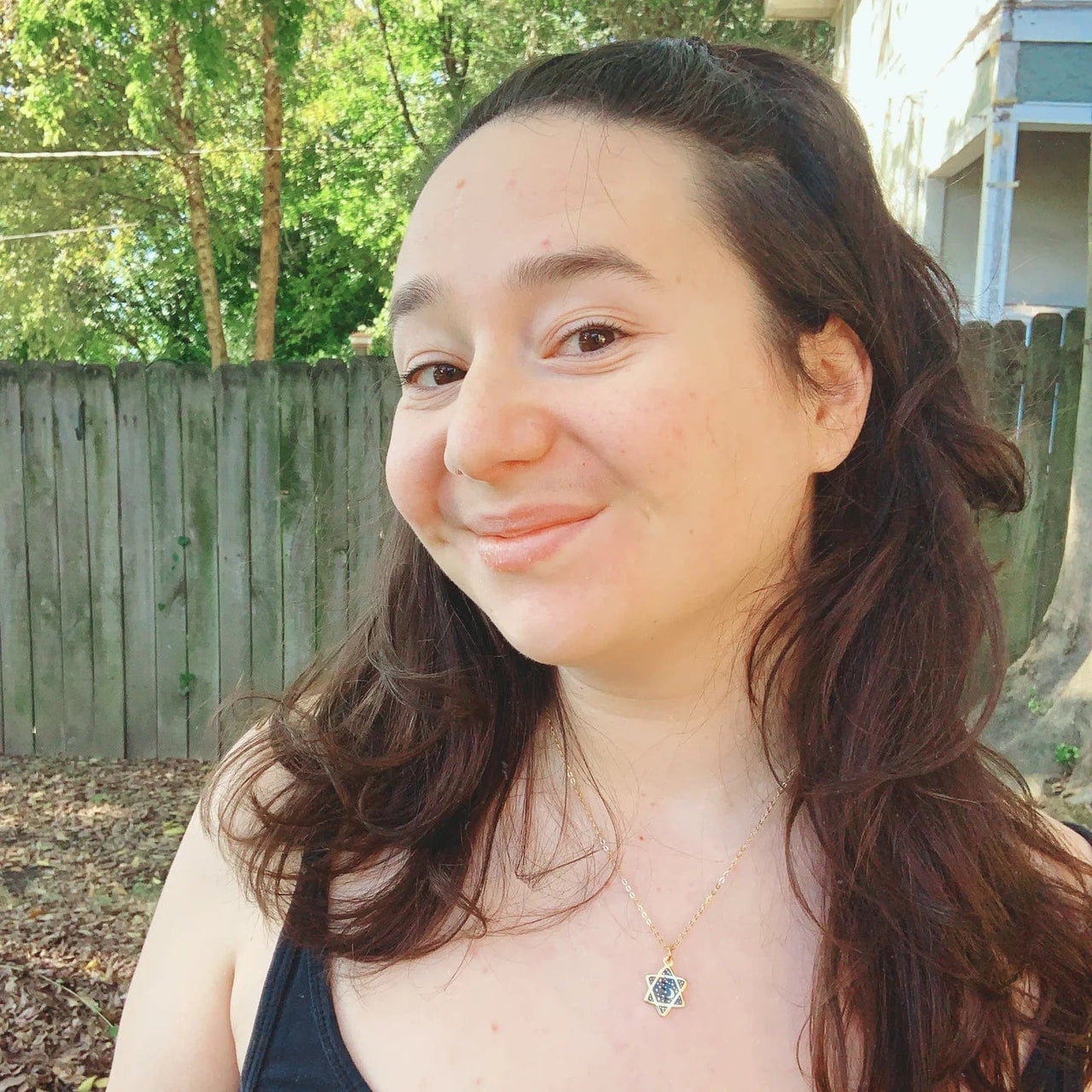 Sarah Day Arts - Black Cosmic Star of David Necklace - 22k Gold Plated - ModernTribe