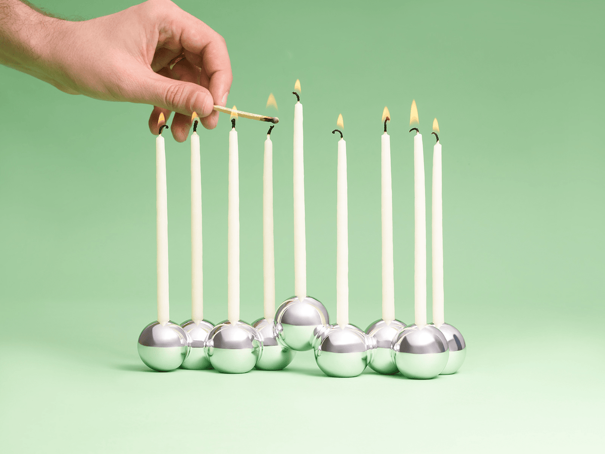 Tchotchke Judaica Menorah Bubble Menorah (Aluminum)