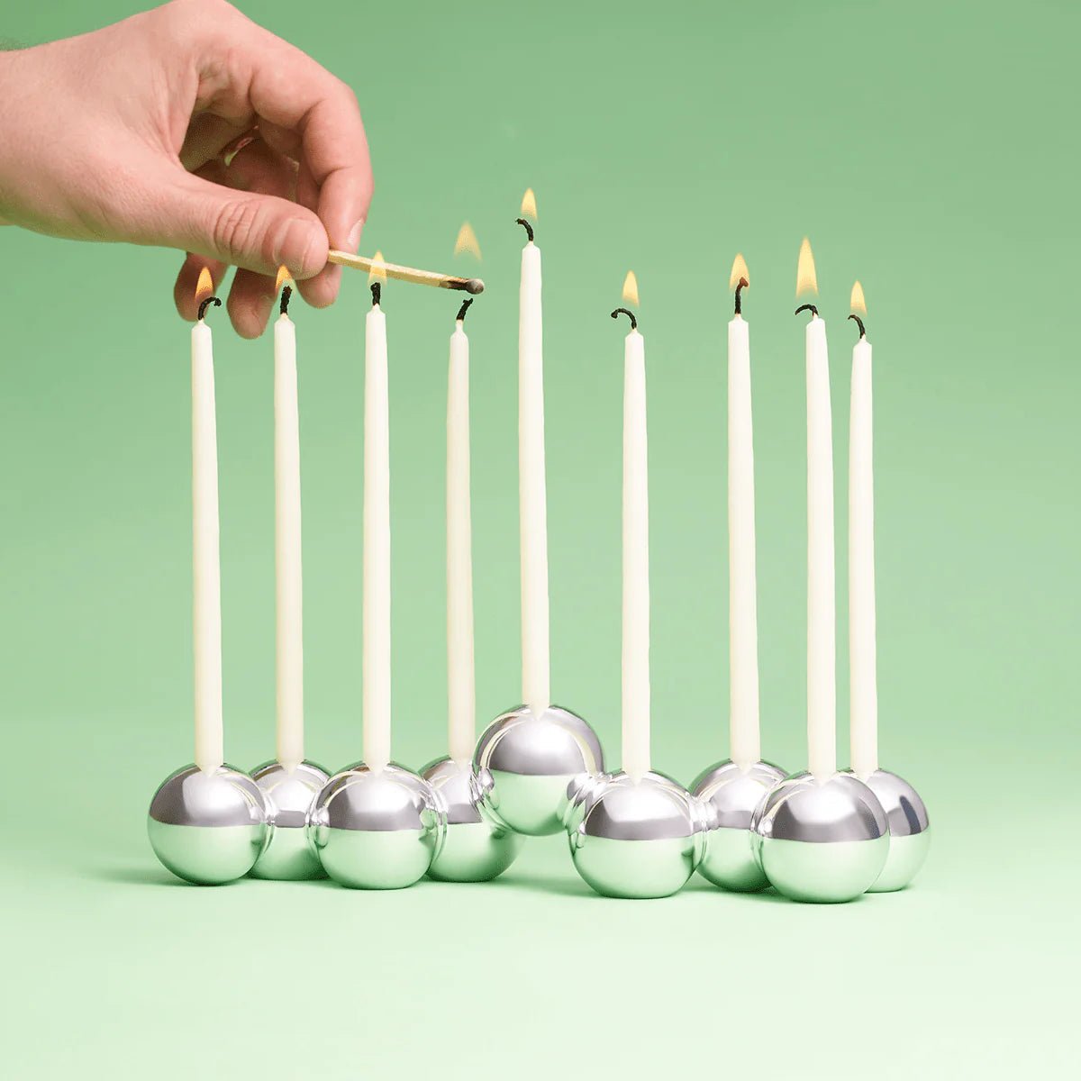 Tchotchke Judaica - Silver Aluminum Bubble Menorah - ModernTribe