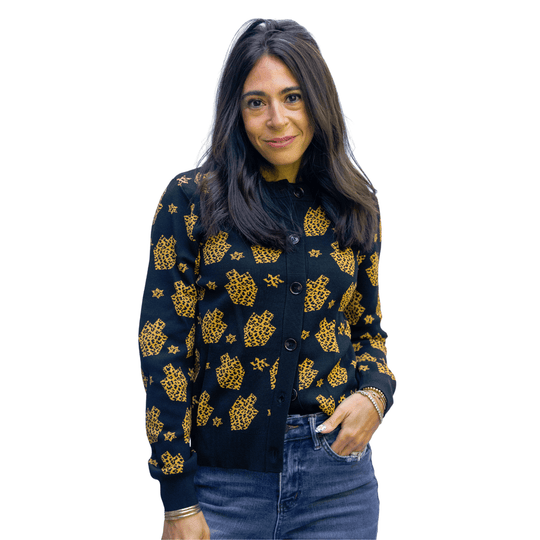 Hanukkah Animal Print Cardigan - (Women's Sizes S - XL)