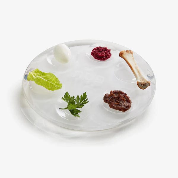 Apeloig Collection - Acrylic Seder Plate - Silver or White - ModernTribe