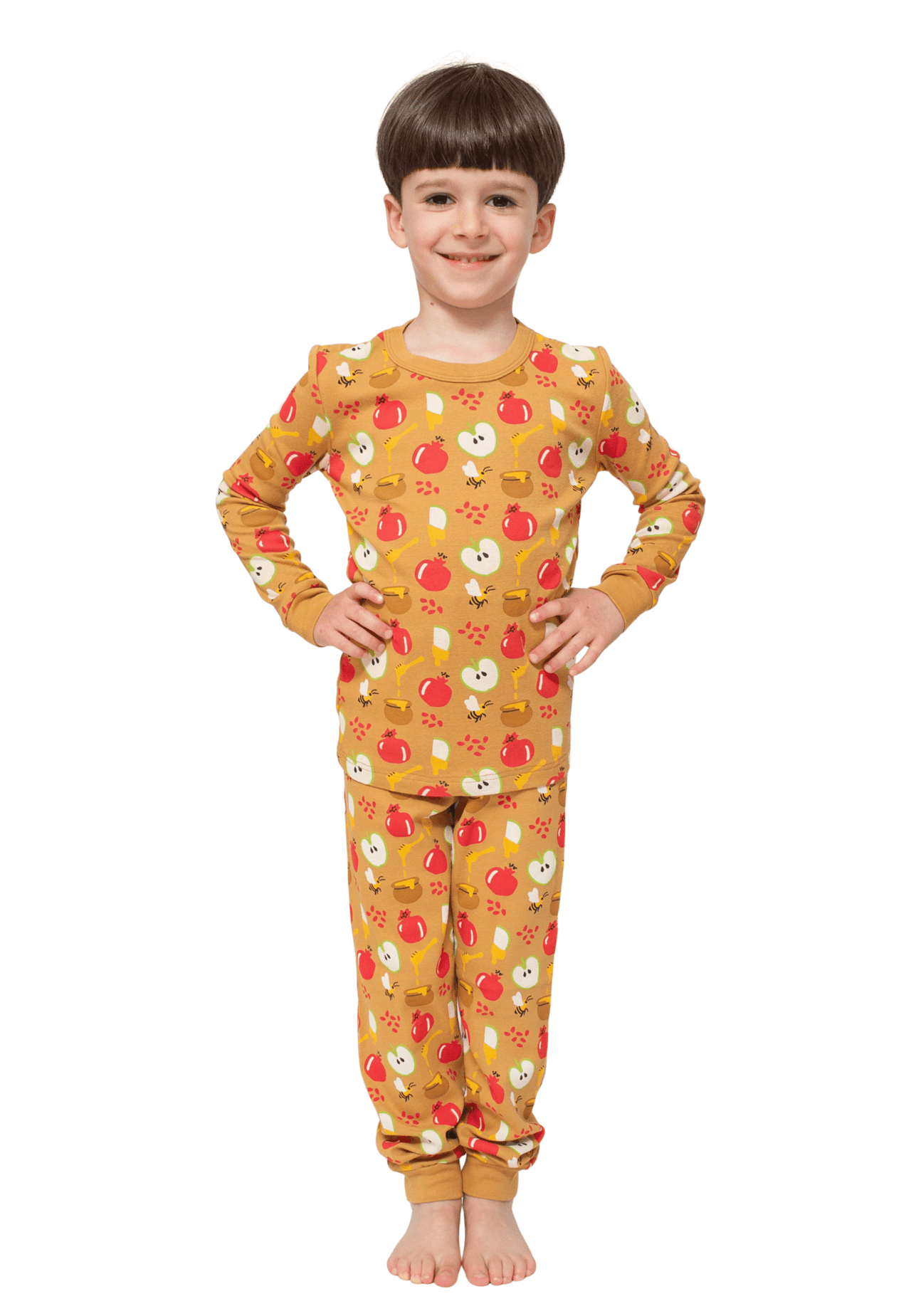 Midrash Manicures - Kids Rosh Hashanah Apples & Honey Pajamas - (Unisex Sizes 2T - 12) - ModernTribe