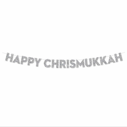 Silver Happy Chrismukkah Banner
