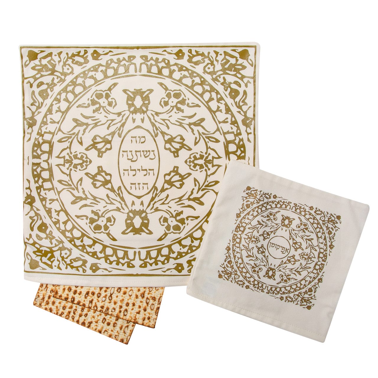 Barbara Shaw - Gold Mosaic - Themed Cotton Matzah Cover and Afikoman Set - ModernTribe