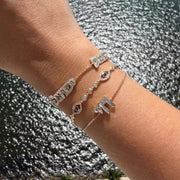 Izakov Fine Jewelry Bracelets Hebrew Chai Baguette Diamond Bracelet - 14k Yellow, White or Rose Gold