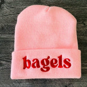 The Silver Spider Hats Pink Bagels Knit Beanie - Pink