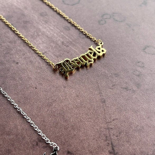 Bagels Word Necklace - Gold