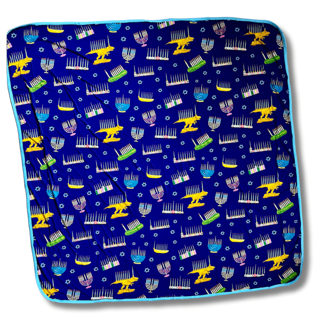Amy Kritzer Becker - Hanukkah Many Menorahs Bamboo Blanket - ModernTribe