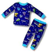 Amy Kritzer Becker - Hanukkah Many Menorahs Bamboo Pajamas - (Kids Unisex Sizes 2T - 14) - ModernTribe