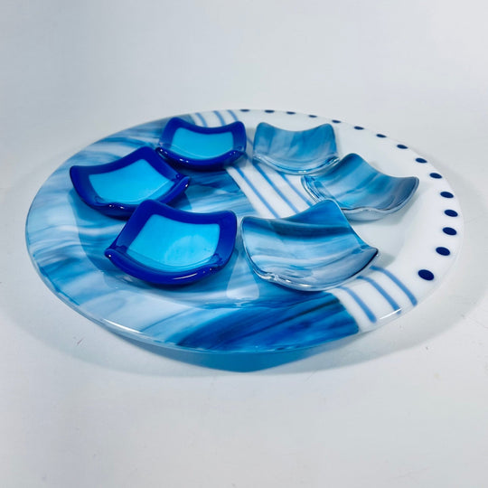 Blue Breeze Seder Plate by Jacki Cohen