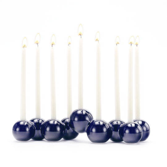 Indigo Ceramic Bubble Menorah