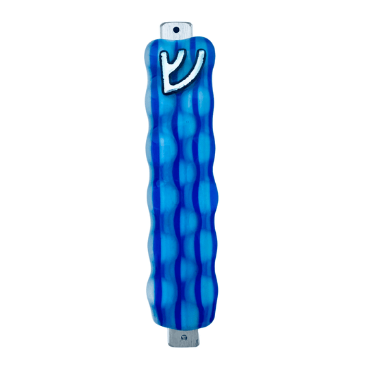 Blue Illusions Mezuzah by Jacki Cohen