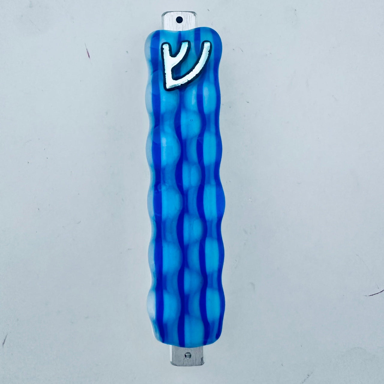 Jacki Cohen Glass Art Designs - Blue Illusions Mezuzah by Jacki Cohen - ModernTribe