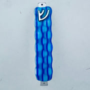 Jacki Cohen Glass Art Designs - Blue Illusions Mezuzah by Jacki Cohen - ModernTribe