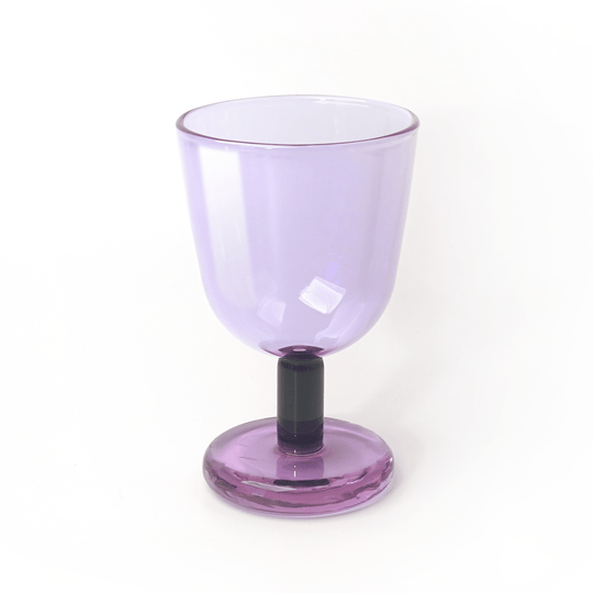 Glass Buttercup Kiddush Cup - Smoke/Blush