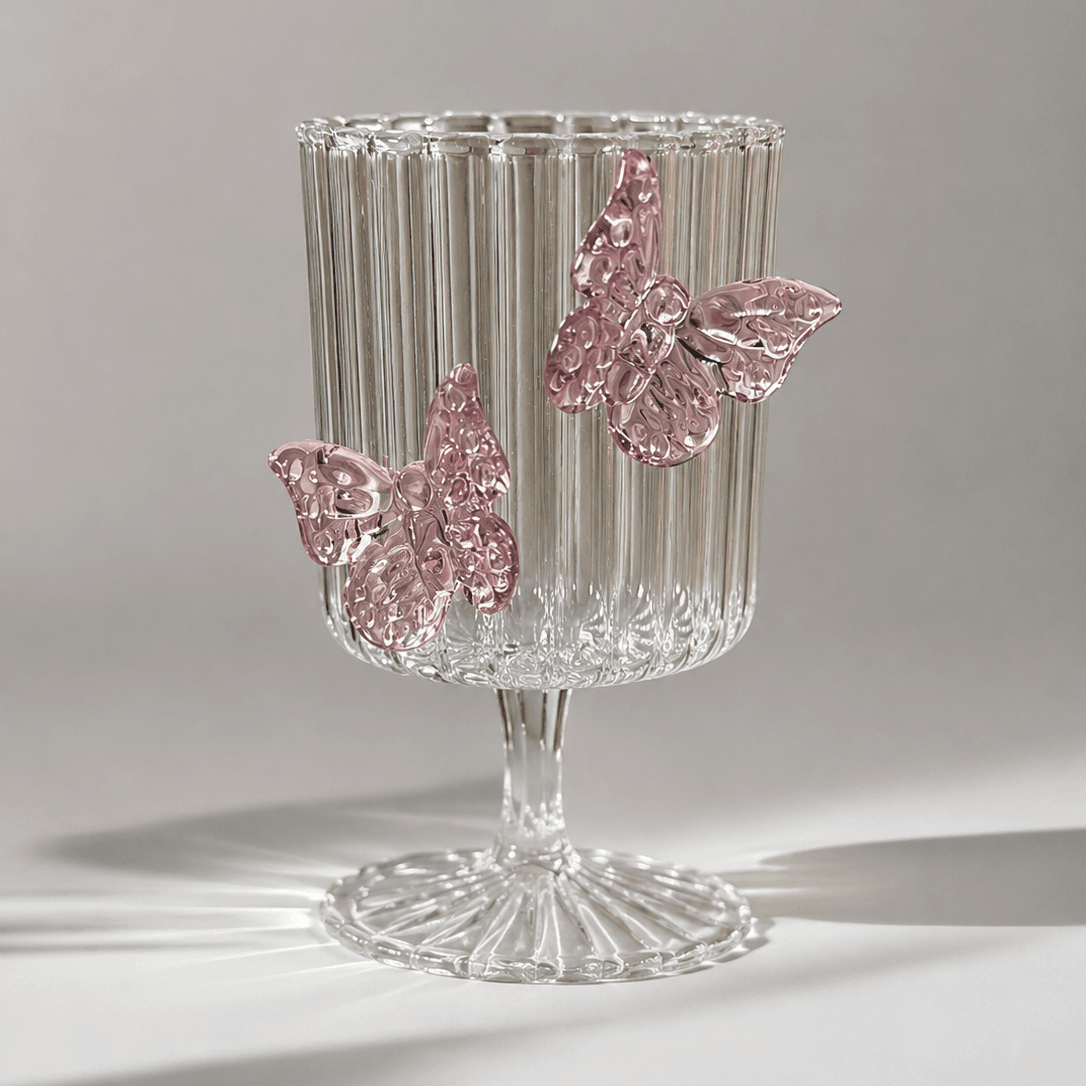 The Nosh Table Kiddush Cups Butterfly Glass Kiddush Cup