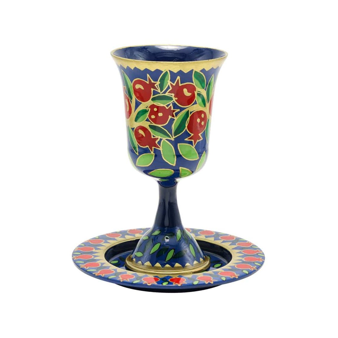Hand-Painted Pomegranates Tree Kiddush Cup
