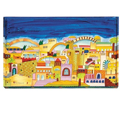 Yair Emanuel Challah Boards Jerusalem Skyline Challah Board by Yair Emanuel