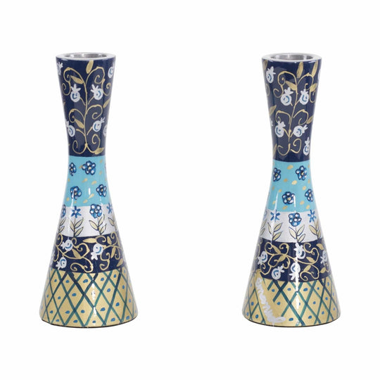 Painted Candlesticks by Yair Emanuel - Blue Layers