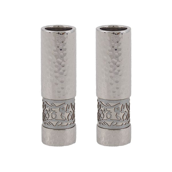 Yair Emanuel - Cylinder Hammered Candlesticks by Yair Emanuel - Pomegranates - ModernTribe