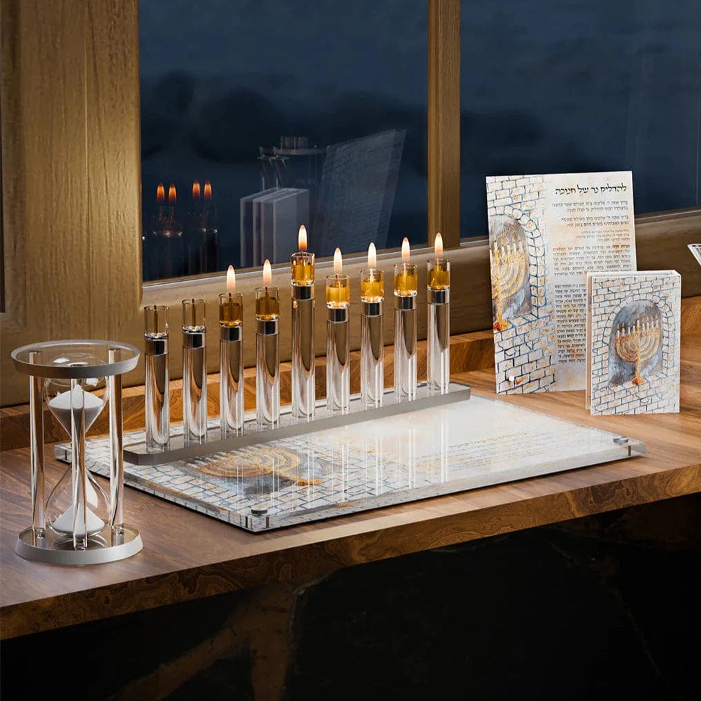 Feldart Menorahs Modern Tube Menorah - Silver