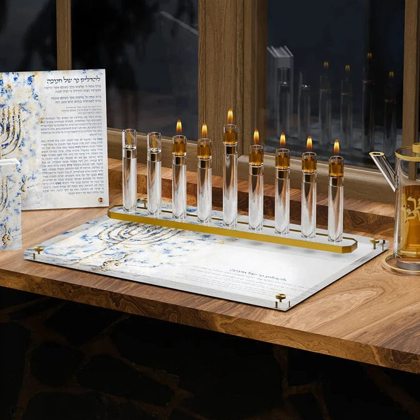 Feldart Trays Splash of Gold Hanukkah Tray