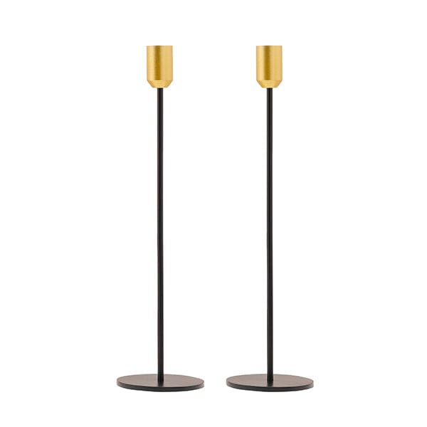 Yair Emanuel Candlesticks Sleek Tall Candlesticks by Yair Emanuel - Black and Gold